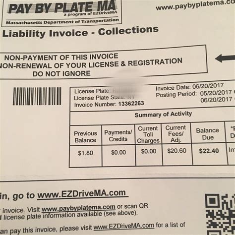 <b>Massachusetts</b> 01501-8007. . Pay by plate ma no invoice number
